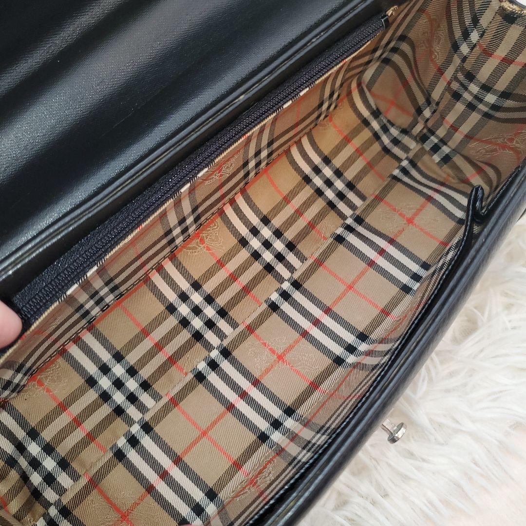 ⭐極美品⭐BURBERRYS 筒型 ハンドバッグ レザー 黒