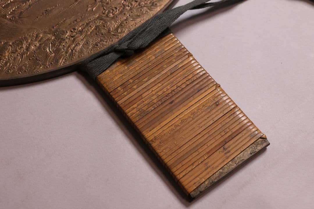 江戸期 田中伊賀守藤原吉次 松竹梅鶴亀 古鏡 和鏡 手鏡 稲家紋【MA606】