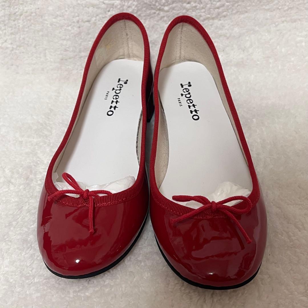 【Repetto】美品 Camille バレエシューズ エナメル レッド