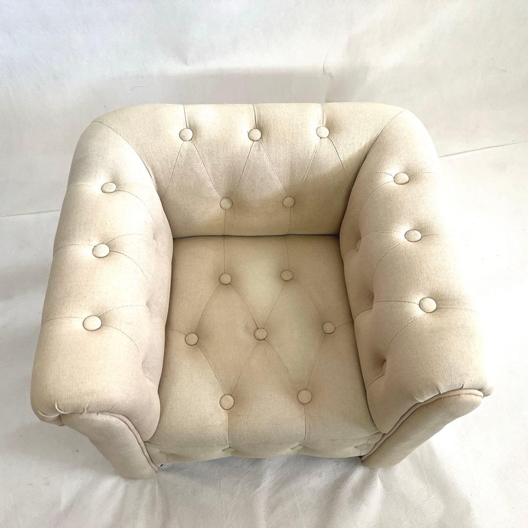 ZARA  KIDS ミニサイズソファ・リネン・アイボリー・ザラホーム