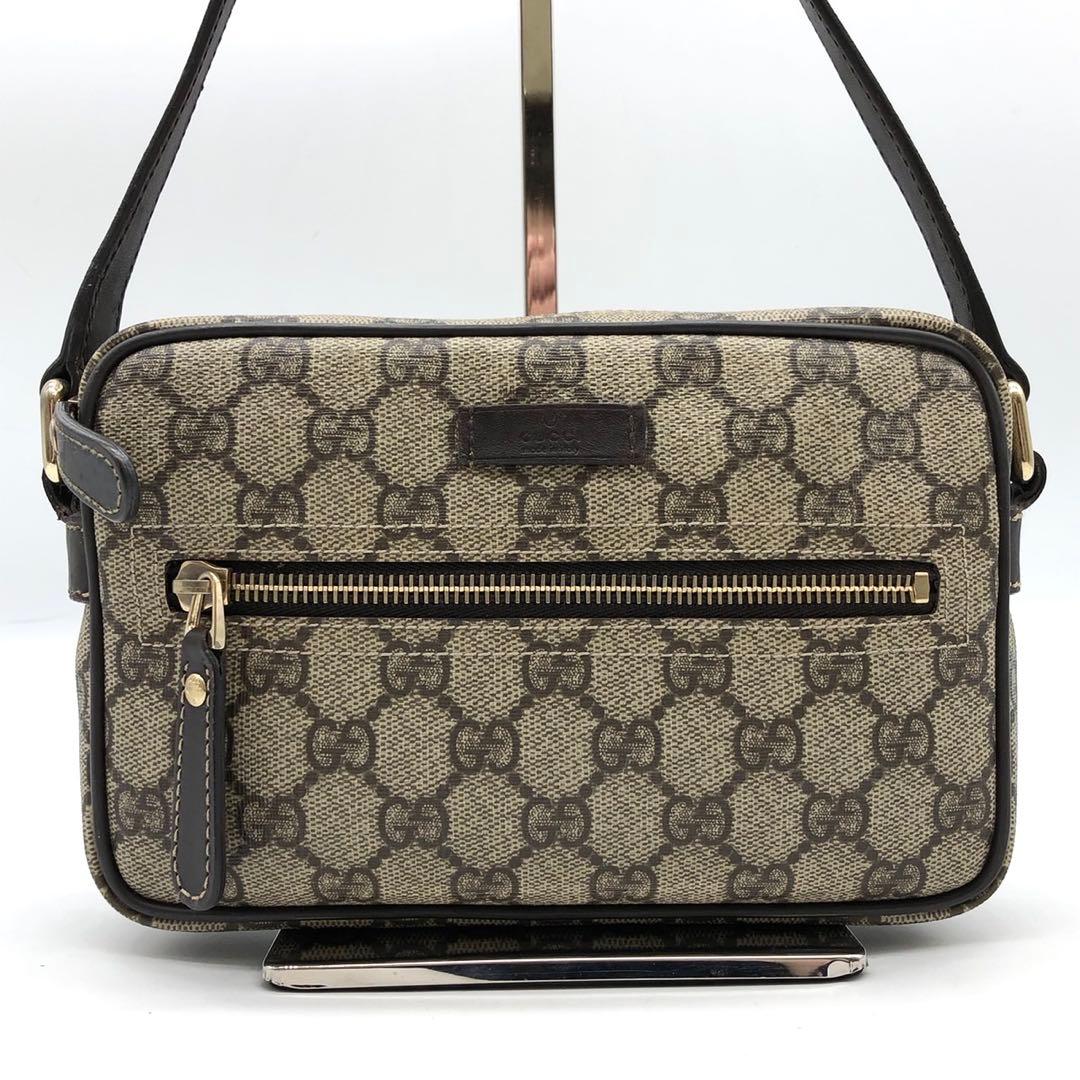 ✨美品✨グッチ ショルダーバッグ カメラバッグ GGスプリーム ロゴプレート
