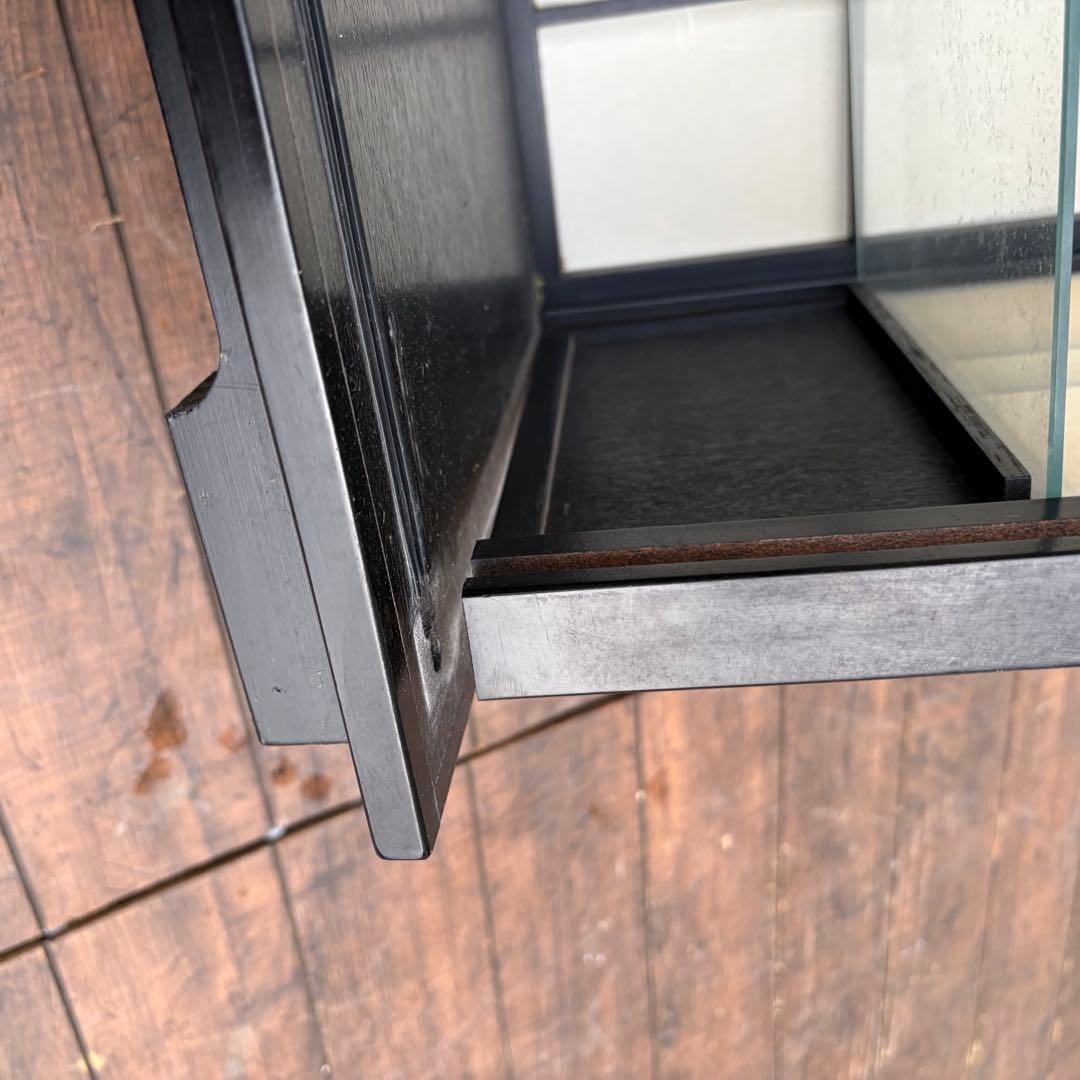 C壁 昭和レトロ 木製 茶箪笥 茶棚 ガラス戸 飾り棚 サイドボード 古家具