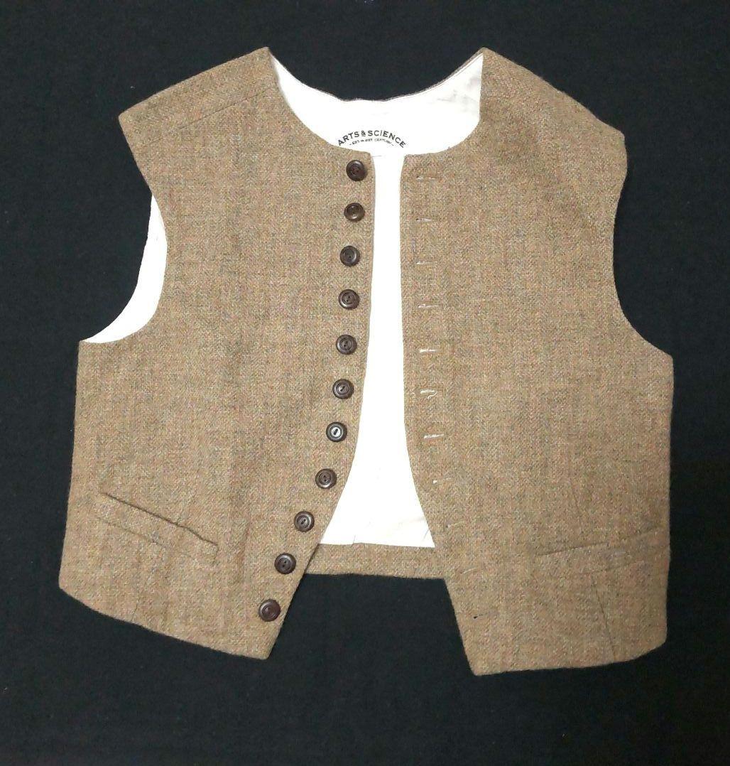 アーツ&サイエンス ARTS&SCIENCE ツィードベスト ボタンベストジレ