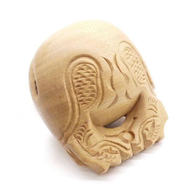 【仏壇仏具】一刀彫木魚セット　4寸