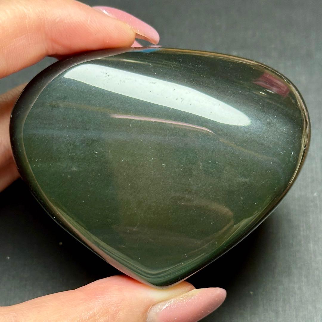 レインボーオブシディアン ハート 置物 MY473