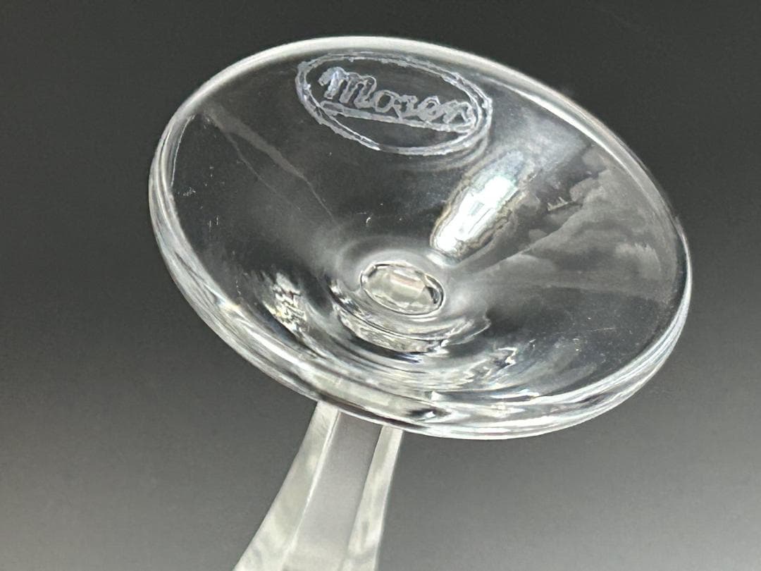 ベネチアンガラス MOSER 金彩 切子　モーゼル リキュールグラス 3個セット