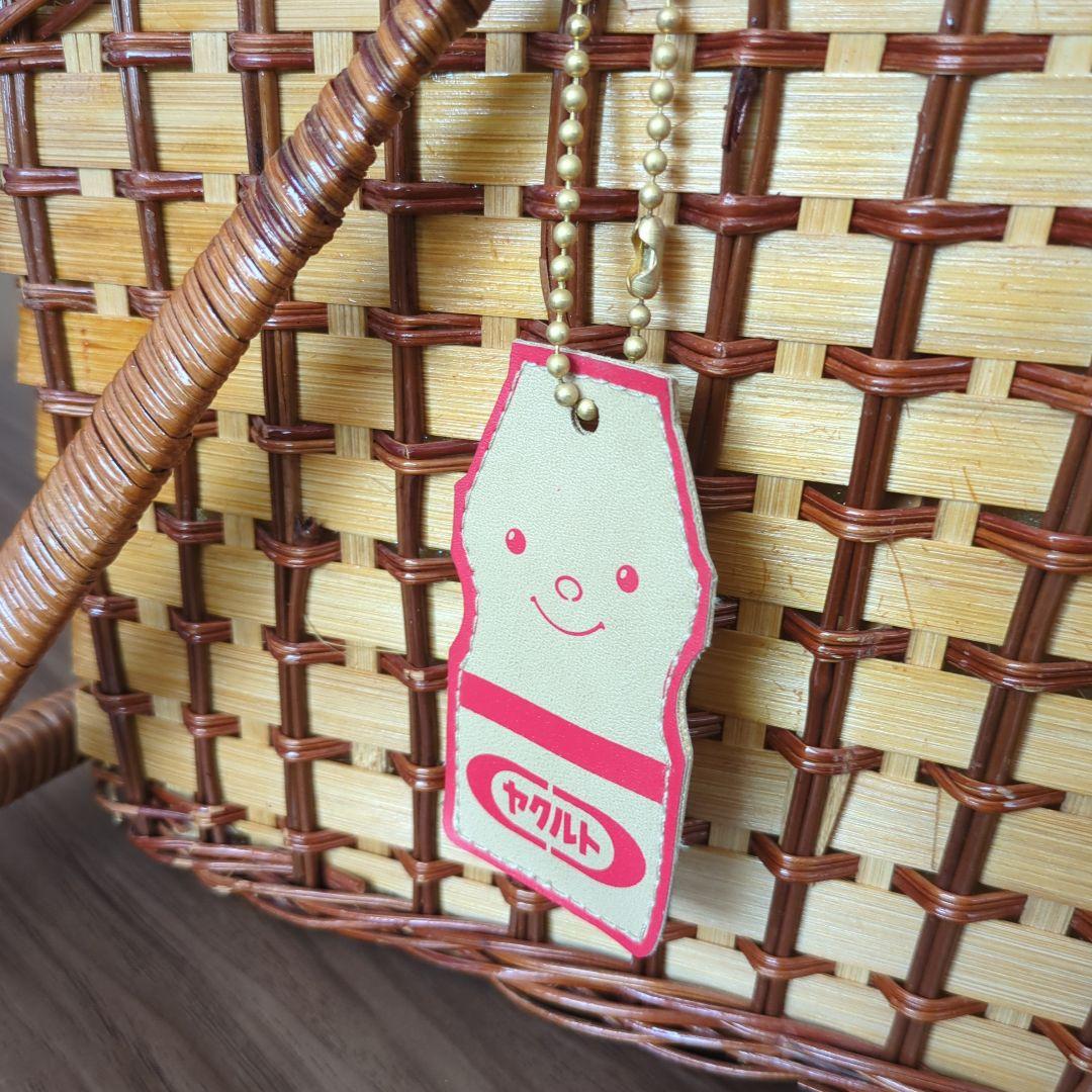 籐バスケット かごバッグ ピクニック ヤクルト 平成レトロ