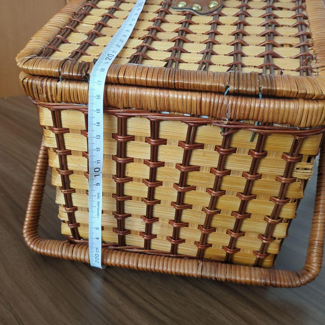 籐バスケット かごバッグ ピクニック ヤクルト 平成レトロ