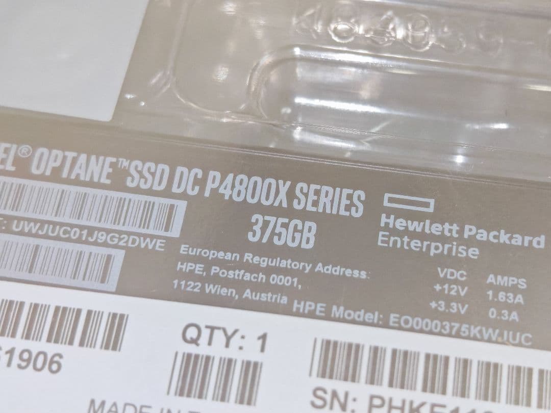 内蔵型SSD Optane SSD DC P4800X 375GB