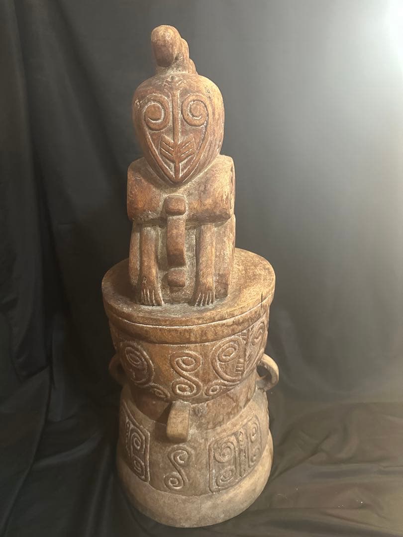 アフリカ 木彫り置物 77cm プリミティブ/ アンティーク