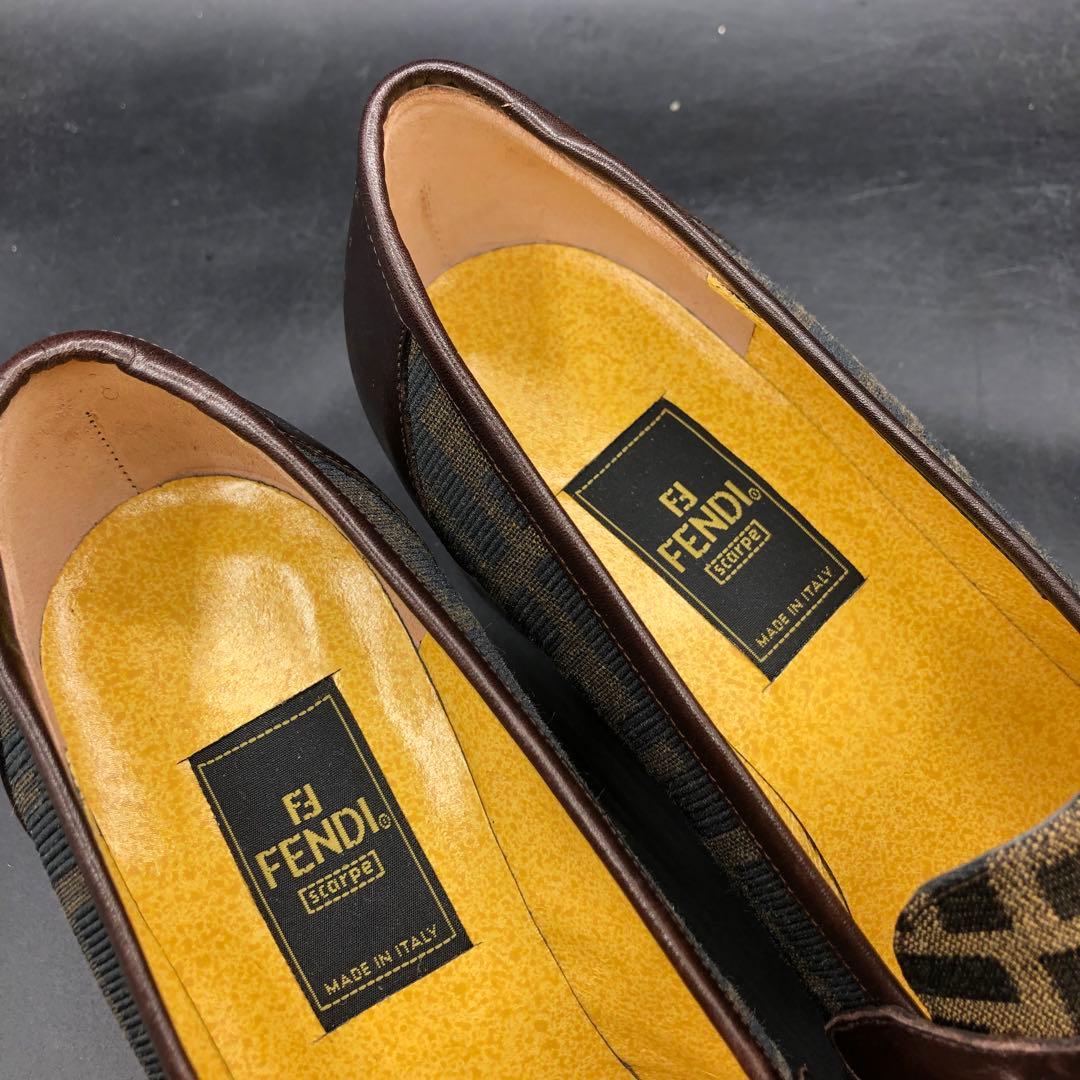 M.5097 イタリア製 FENDI フェンディ 箱付き ズッカ柄 ローファー