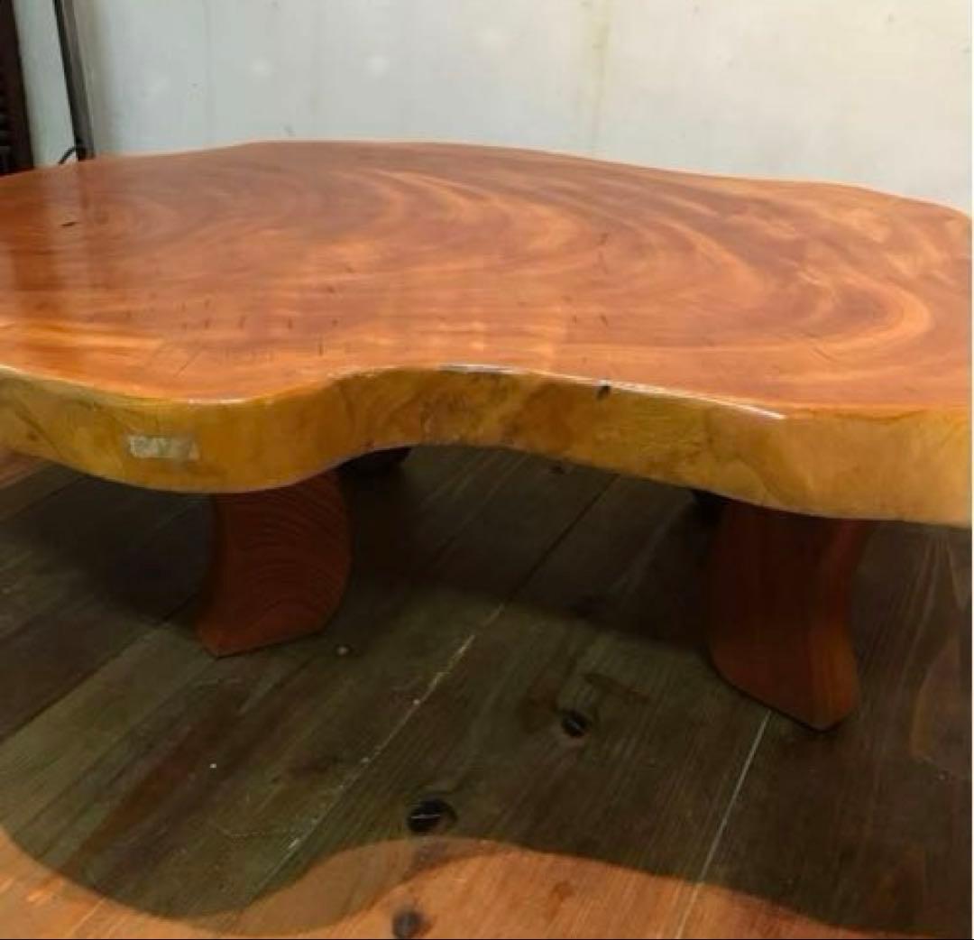 美品　木製　一枚板　座卓　ローテーブル　大きすぎず使いやすい程良いサイズ　重厚感