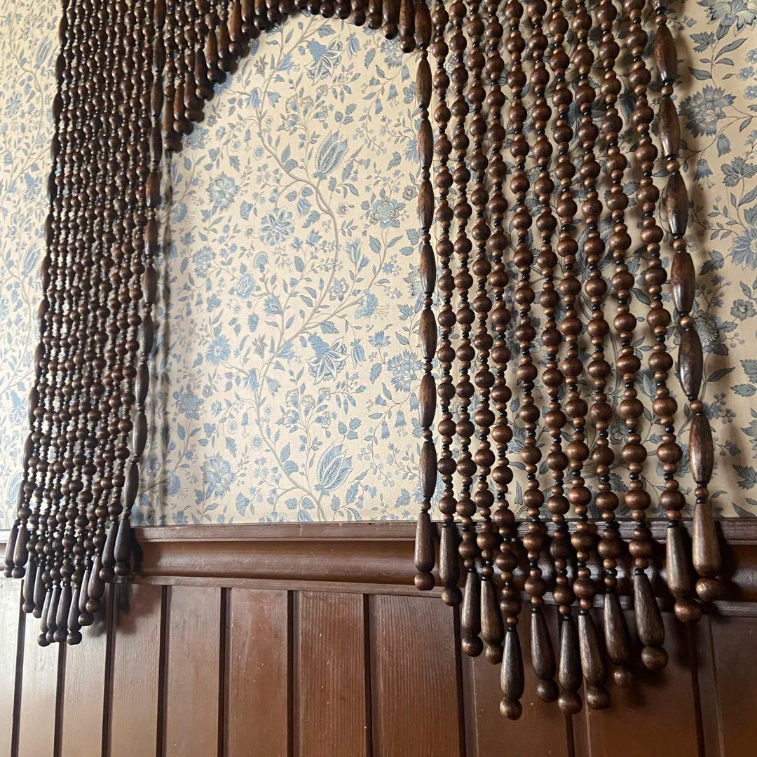 昭和レトロ　珠のれん　当時物　木玉暖簾