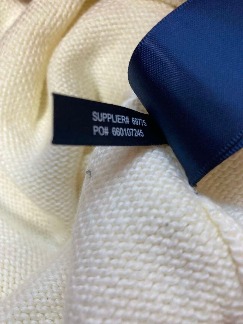 ポロ ラルフ ローレン ハーフジップ ニット セーター 白 刺繍 ポロバイ