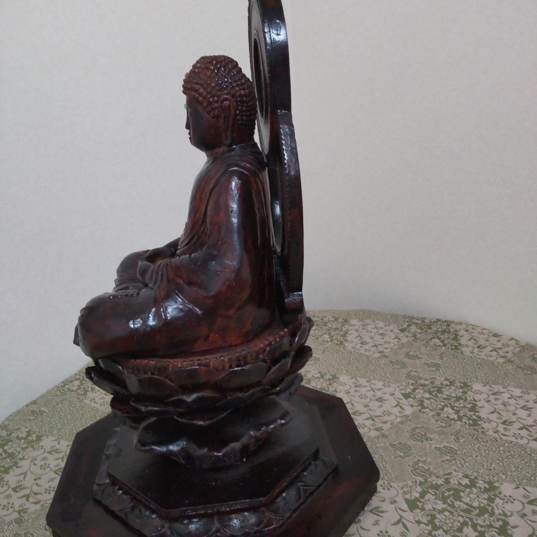 木彫り仏像　差し込み蓋木箱付