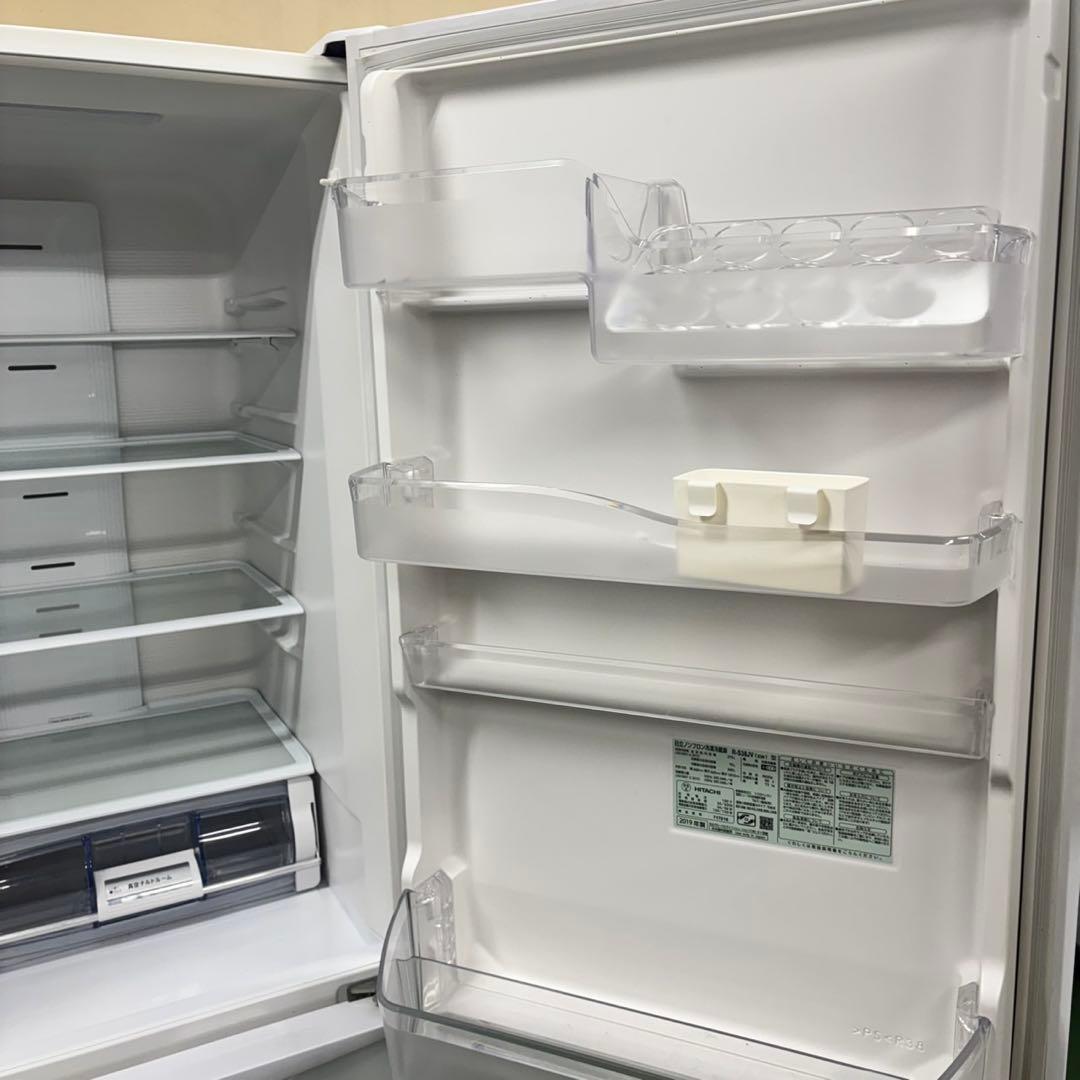 646 日立　大型冷蔵庫　375L 300L強　家庭用　自動製氷　小型　ホワイト