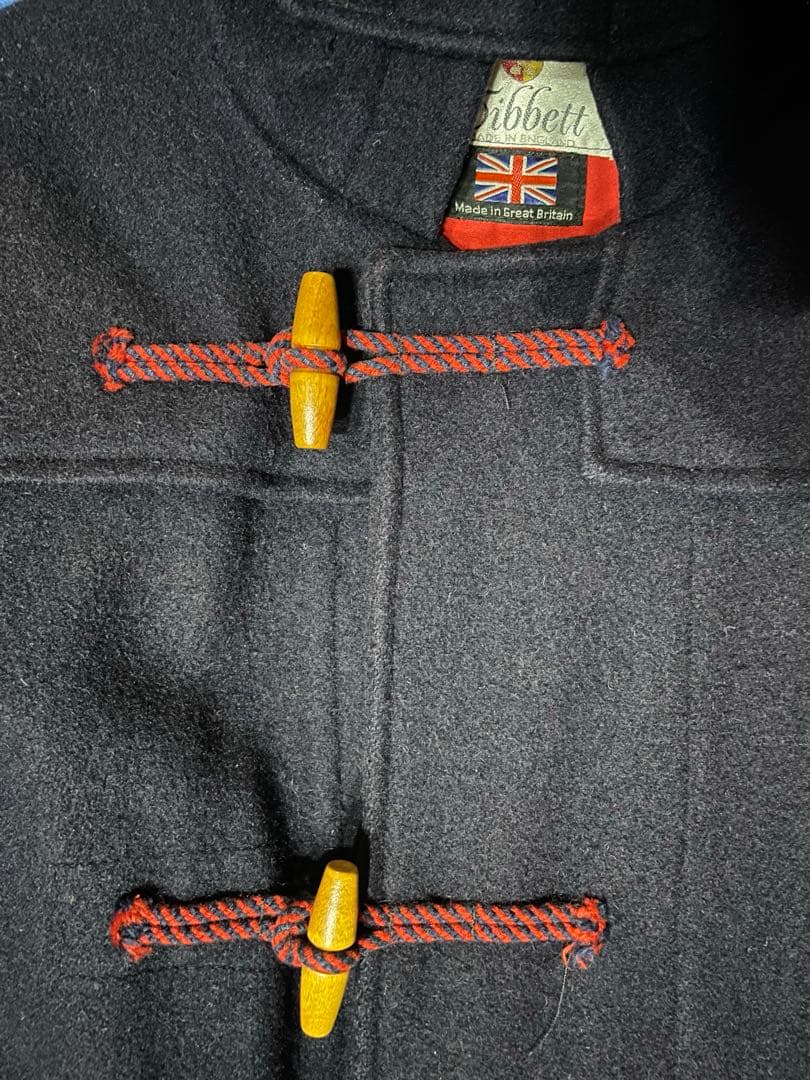 イギリス製 ツイードウール100% tibbett ダッフル コート ネイビー