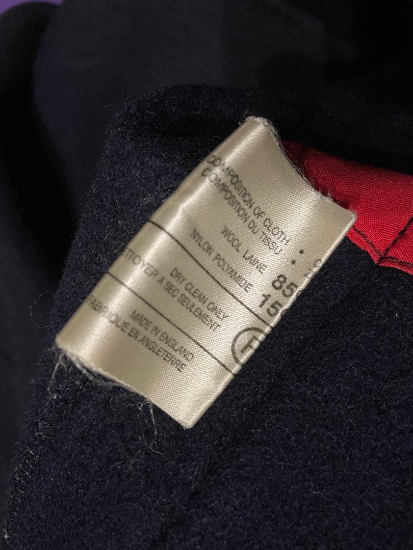 イギリス製 ツイードウール100% tibbett ダッフル コート ネイビー