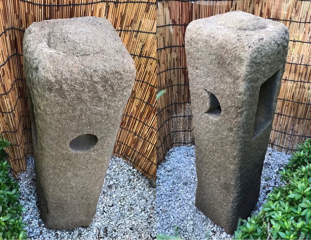 【天然自然石・石灯篭・道しるべ灯篭・露地庭坪庭灯篭】庭石オブジェ箱庭苔玉箱庭飾り