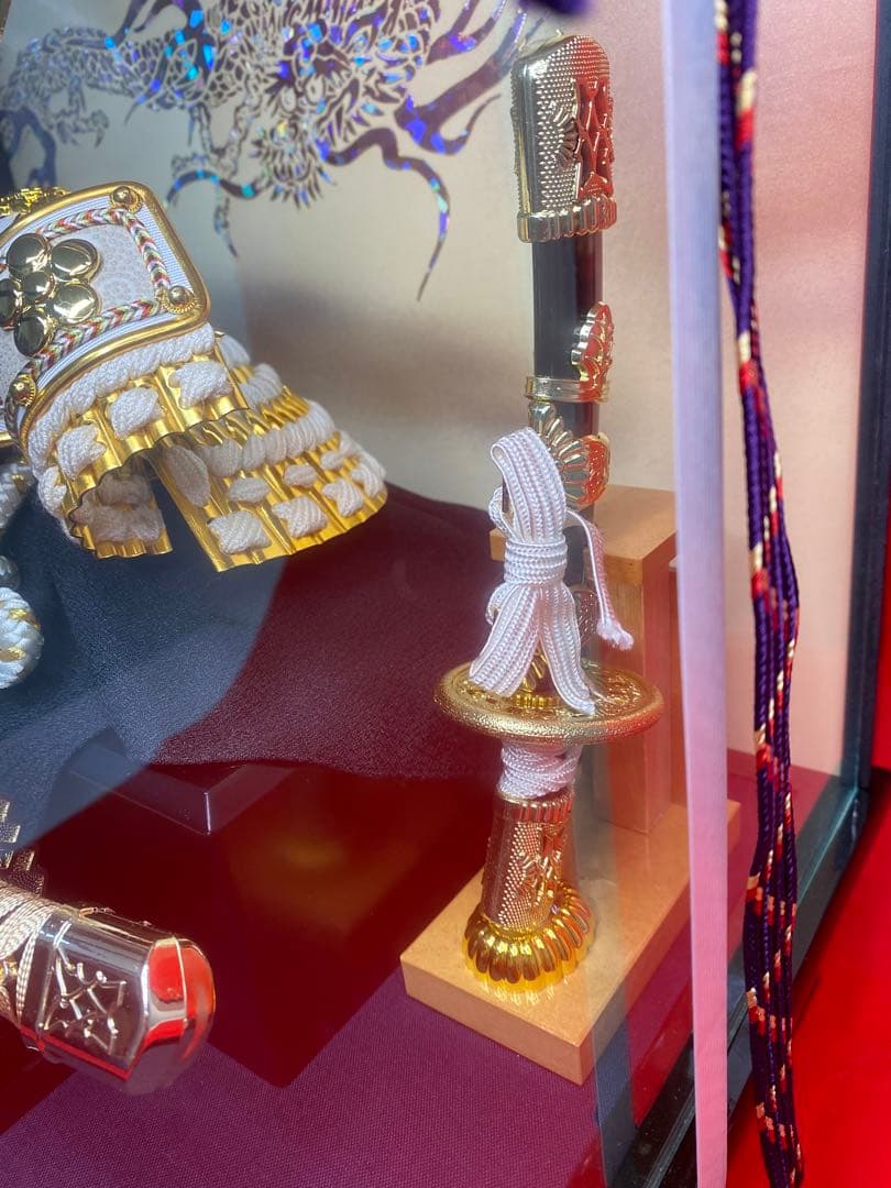 伊達政宗　東京久月　五月人形　家紋付き兜飾りガラスケース入