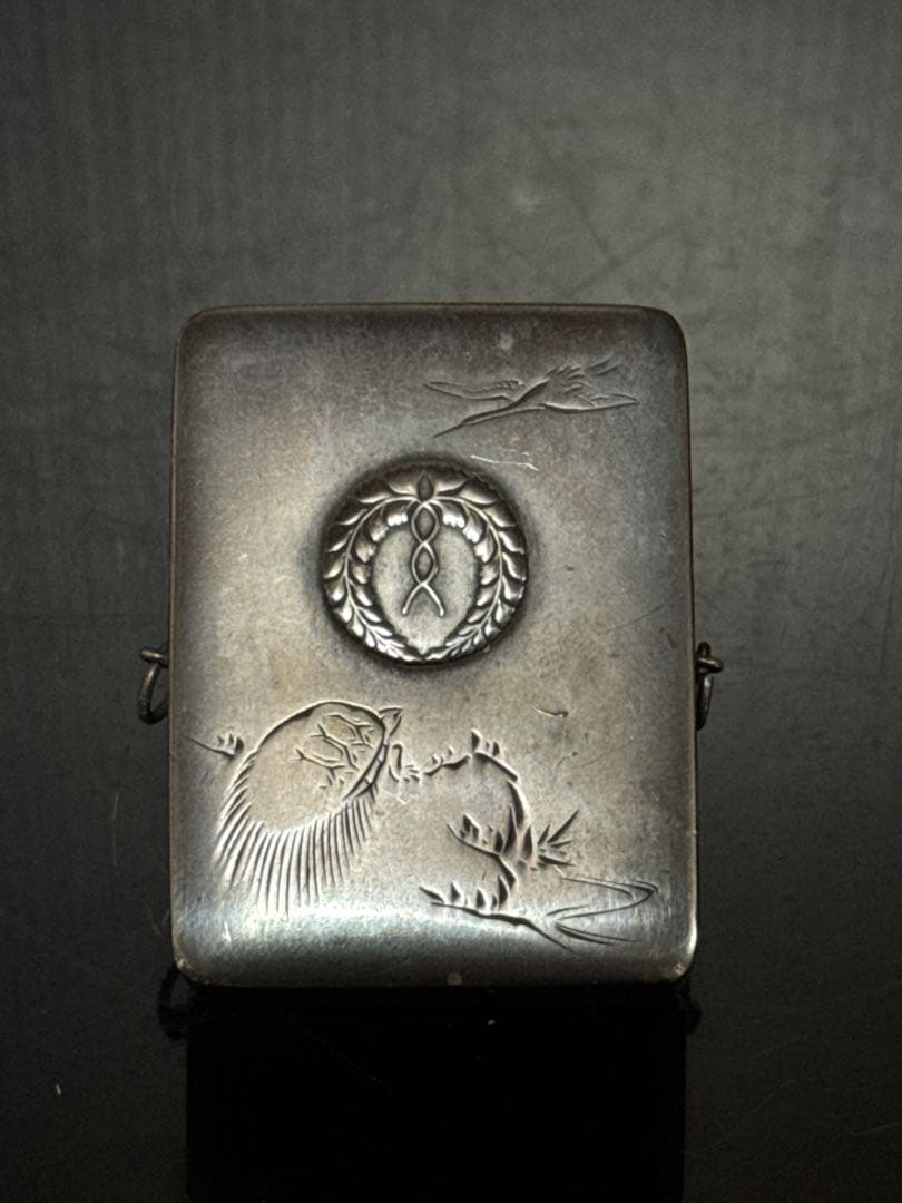 純銀 家紋入 ボンボニエール 箱 約わ46.4g