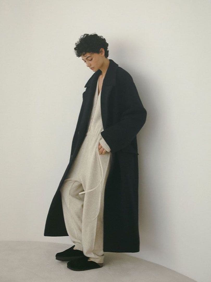 ETRE TOKYO ダブルブレストウールコート　NAVY