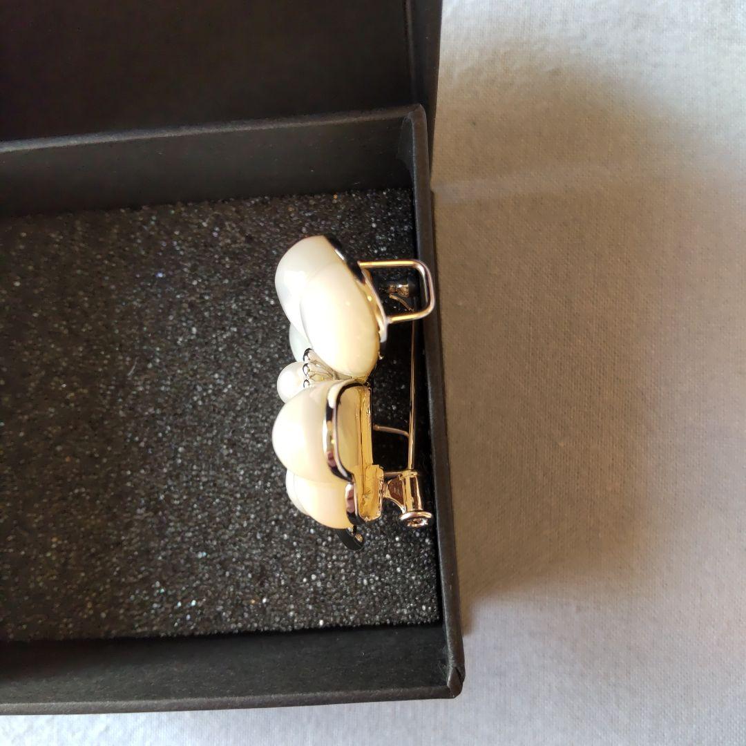 超格安！GSTV★K18WG、白蝶貝、あこや真珠、ダイヤモンドブローチ10.1g