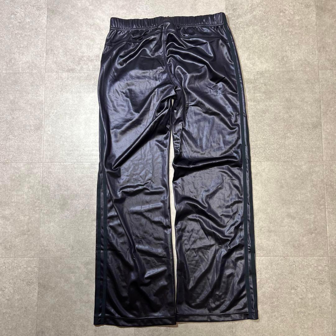 美品✨　オールド　アディダス　トラックパンツ　ワイド　テクノ　光沢　パープル　L