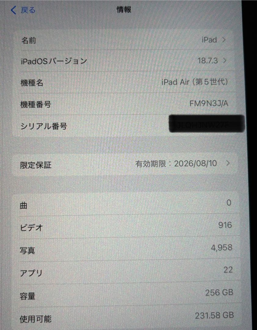 iPad Air 第5世代 Wi-Fi 256GB ブルー