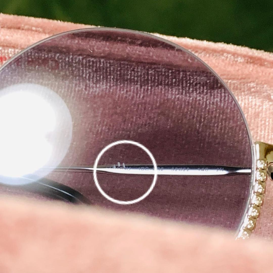 ミュウミュウ サングラス SMU69U べっ甲 柄 ラウンド ラインストーン