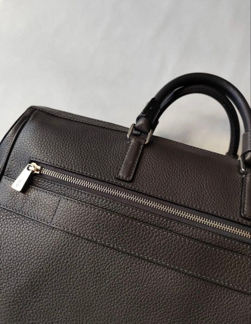 r*様 セラピアン カシミヤレザー ブリーフケース ビジネスバッグ　グレー