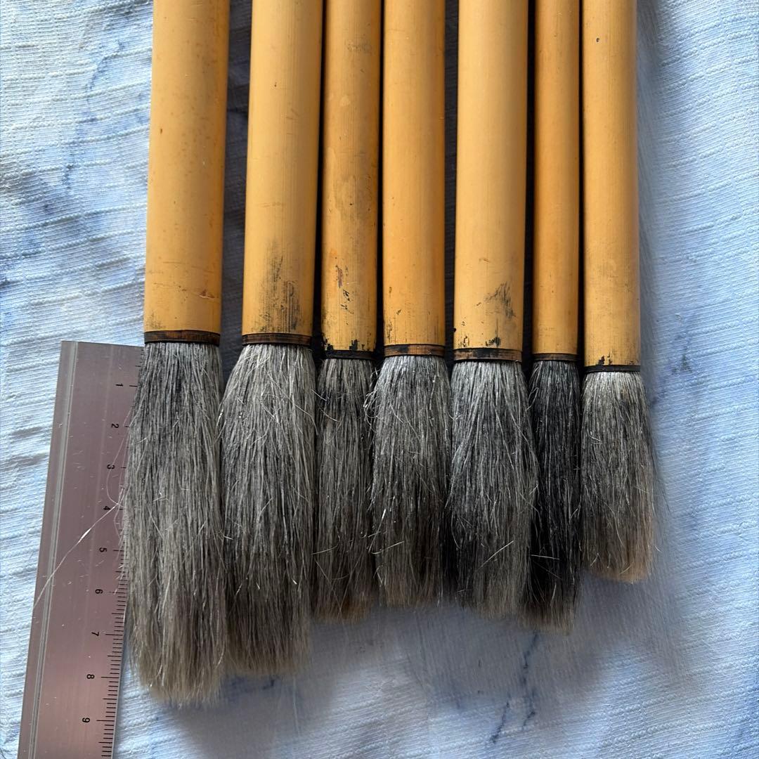 毛筆　古筆　中国　アンティーク　上海工藝　羊毛　中古筆