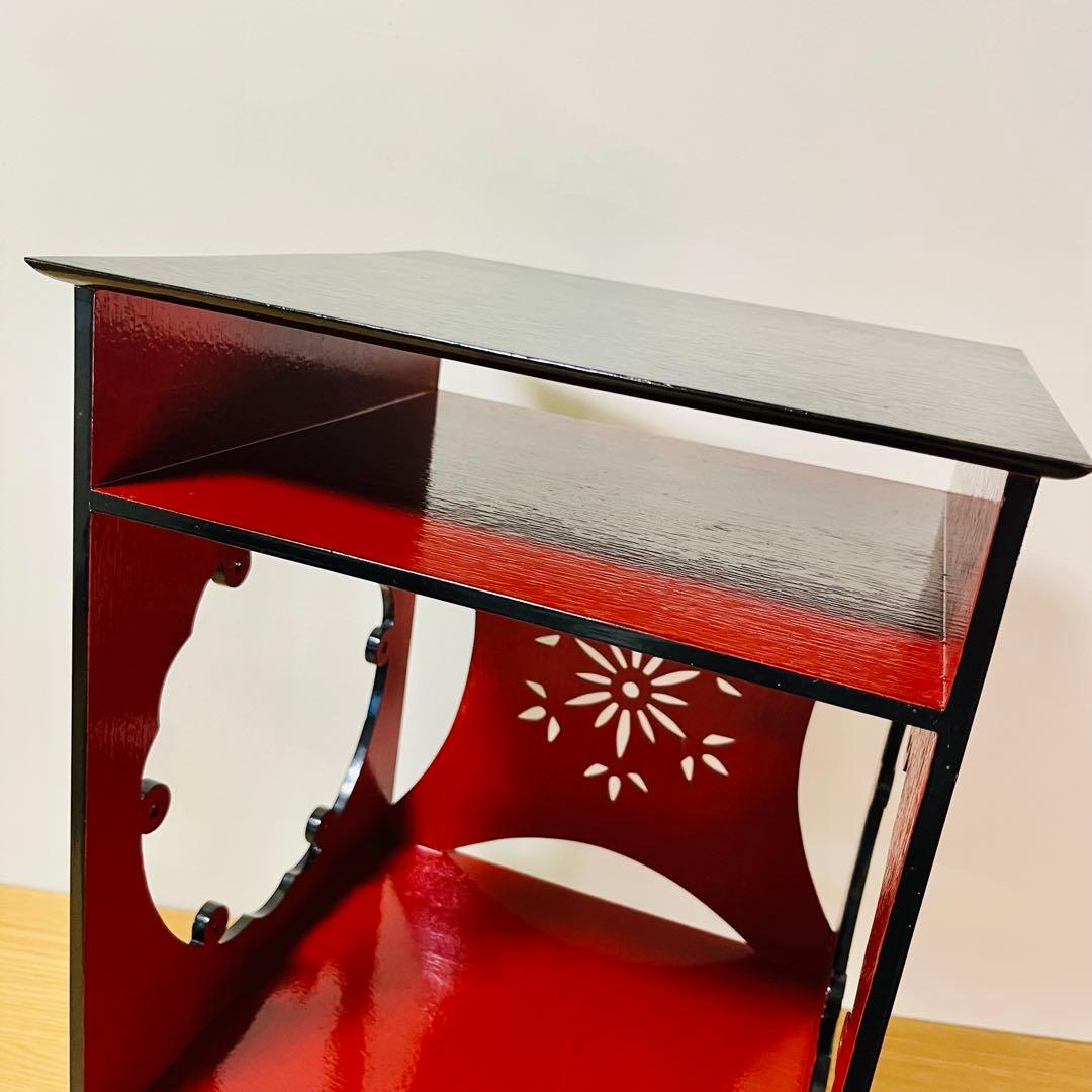 美品　 茶道具 一元斎好写 雪輪棚 赤塗 元箱　送料込み