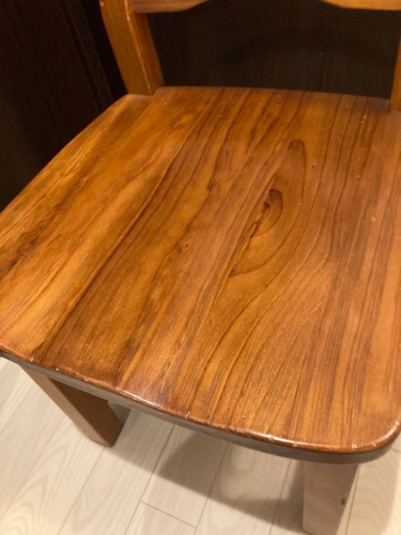 アンティーク　ビンテージ　木製ブラウンチェア 背もたれ3段　1脚