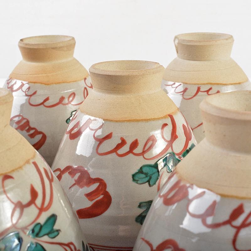 九谷焼　初代　徳田八十吉造　古赤絵　向附　八客　共箱　F　R6573