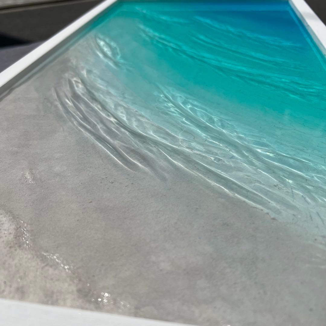 【レジンアート】特大パネル／モルディブ／60cm × 30cm ／波紋アート