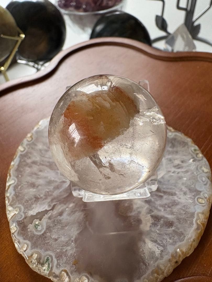 ホワイト千層ガーデン　ガーデンクォーツ　32ミリ