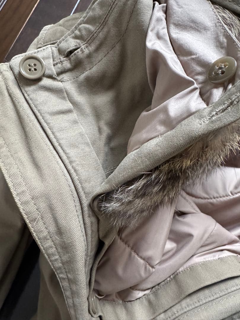 WOOLRICHモッズコート ラビット/コヨーテファー ライナー付