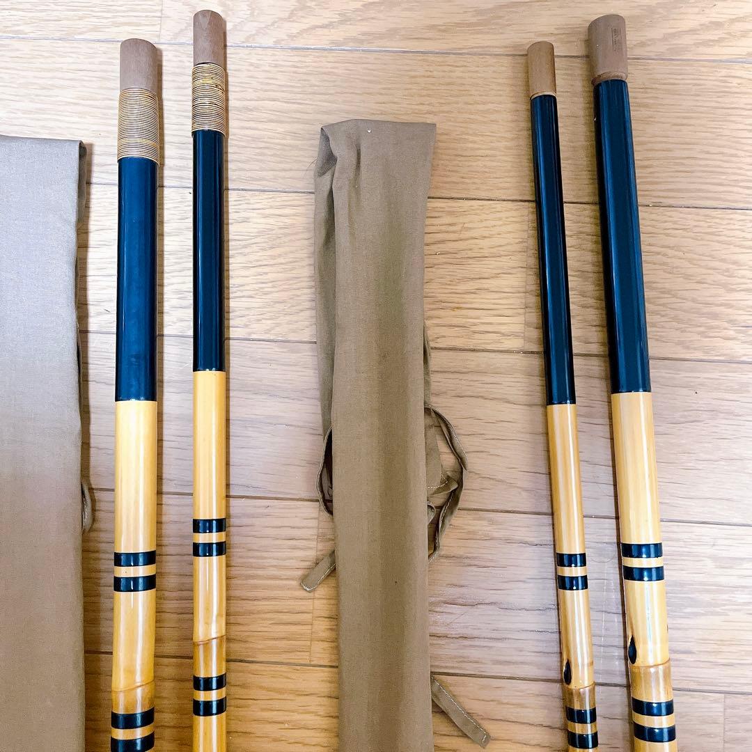 超希少　美品 夢坊作 特作 目出し 玉の柄 竿掛 和竿 ヘラブナ