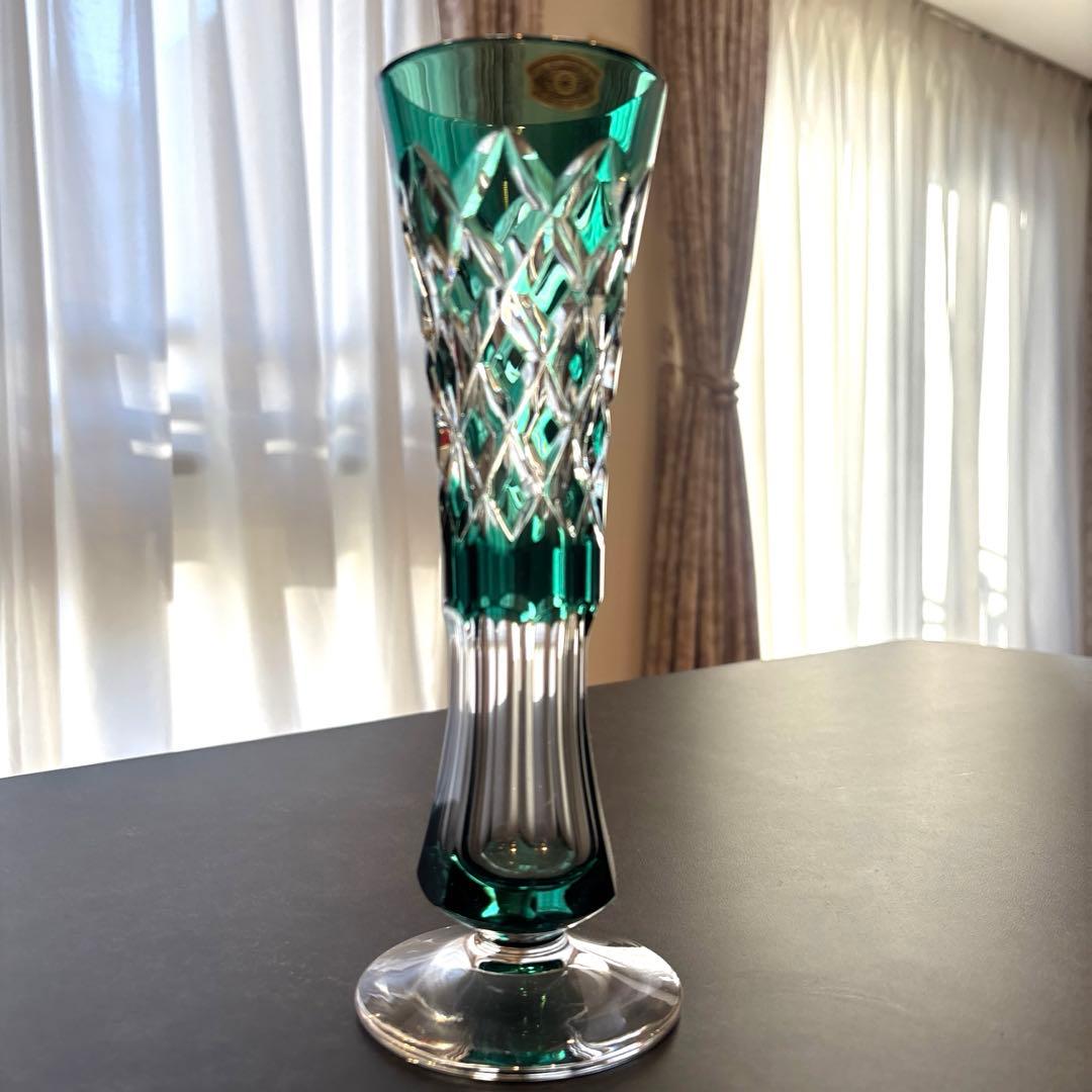 【美品／ヴァルサンランベール】花瓶（Val Saint Lambert）