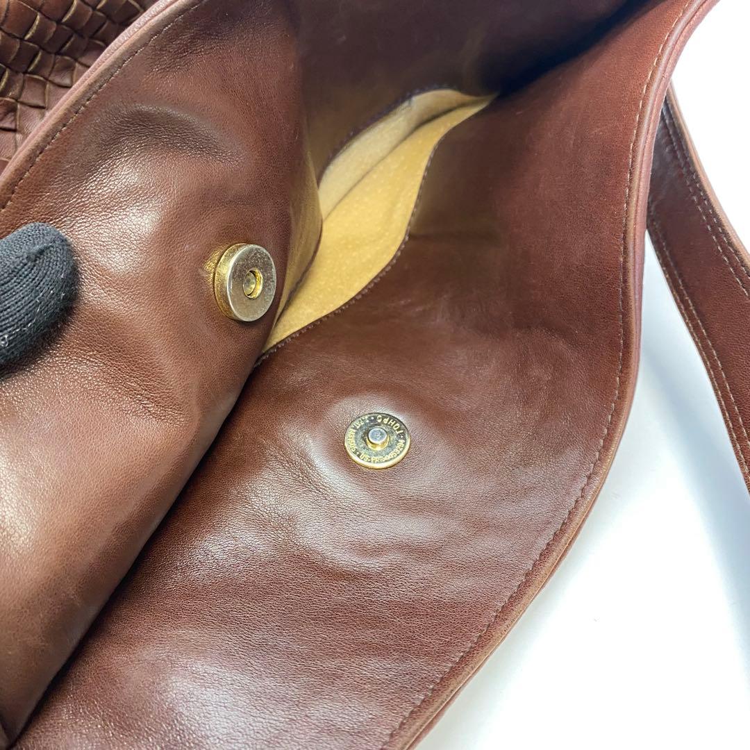 ボッテガヴェネタ ブラウンショルダーバッグ 巾着 イントレチャート