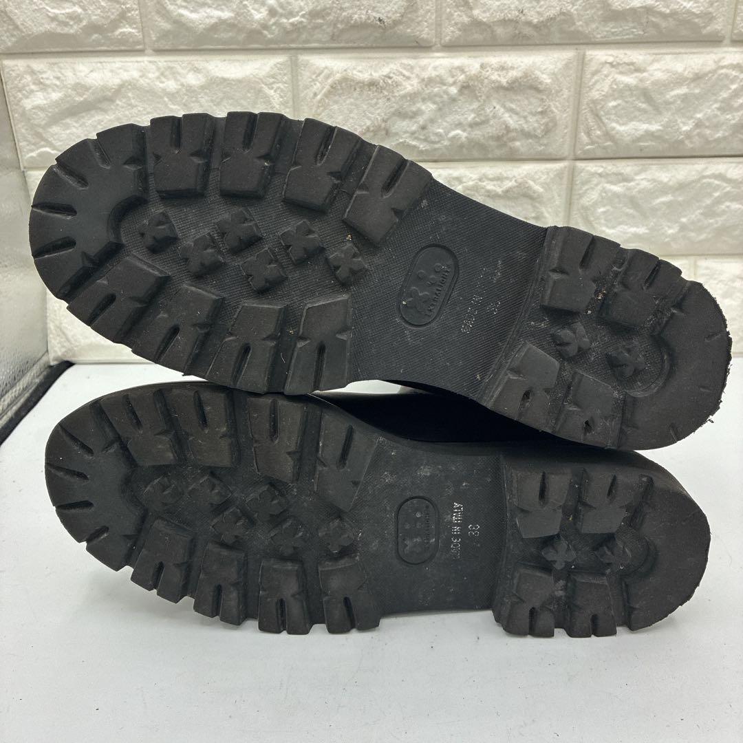 【良品】パスクッチ サイドゴアブーツ 38 チェルシーブーツ トラックソール 黒