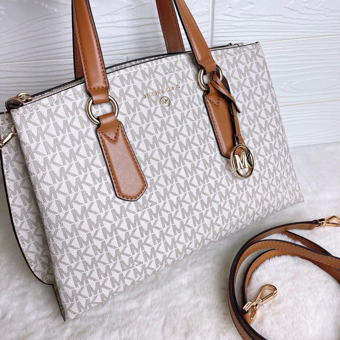 極美品☆MICHAEL KORSマイケルコース 2wayショルダーバッグ バニラ