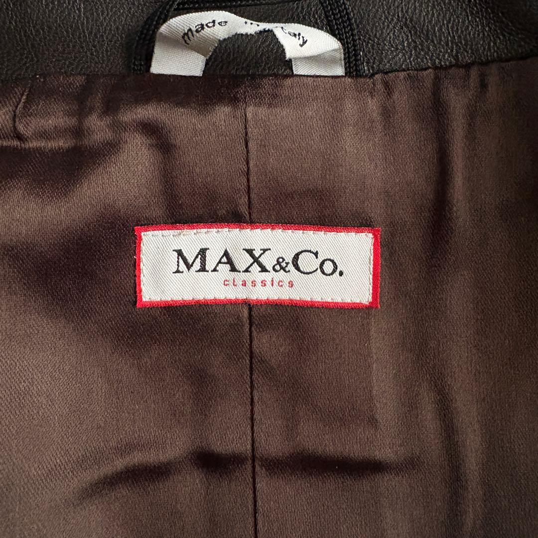 美品✨MaxMara アルパカ混シャギーロングコート 本革 イタリア製 44 茶