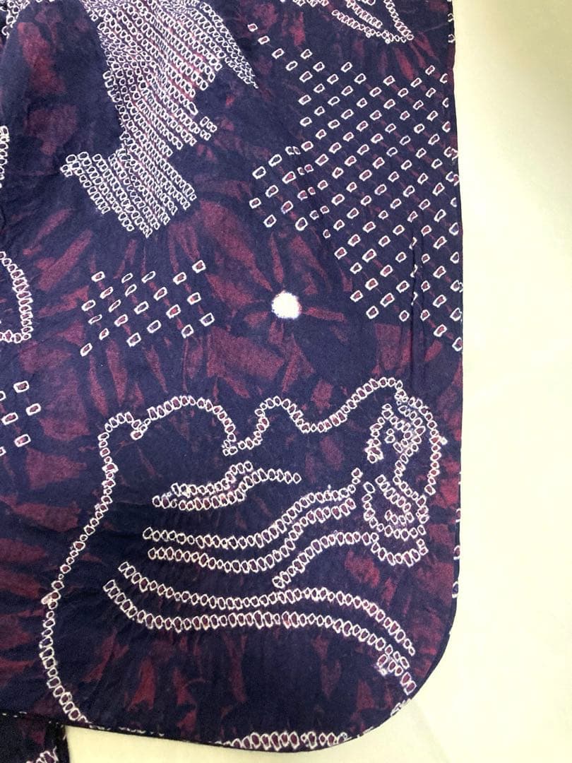 よしーさ　有松絞り　リスとどんぐり　レア柄　絞り浴衣