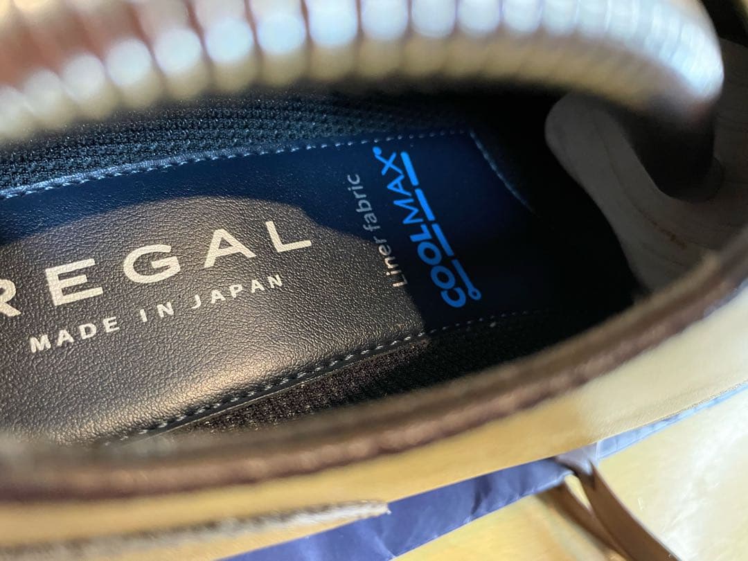 新品最終値下REGAL防滑茶リーガル皮革レザービジネスUチップシューズ24.5