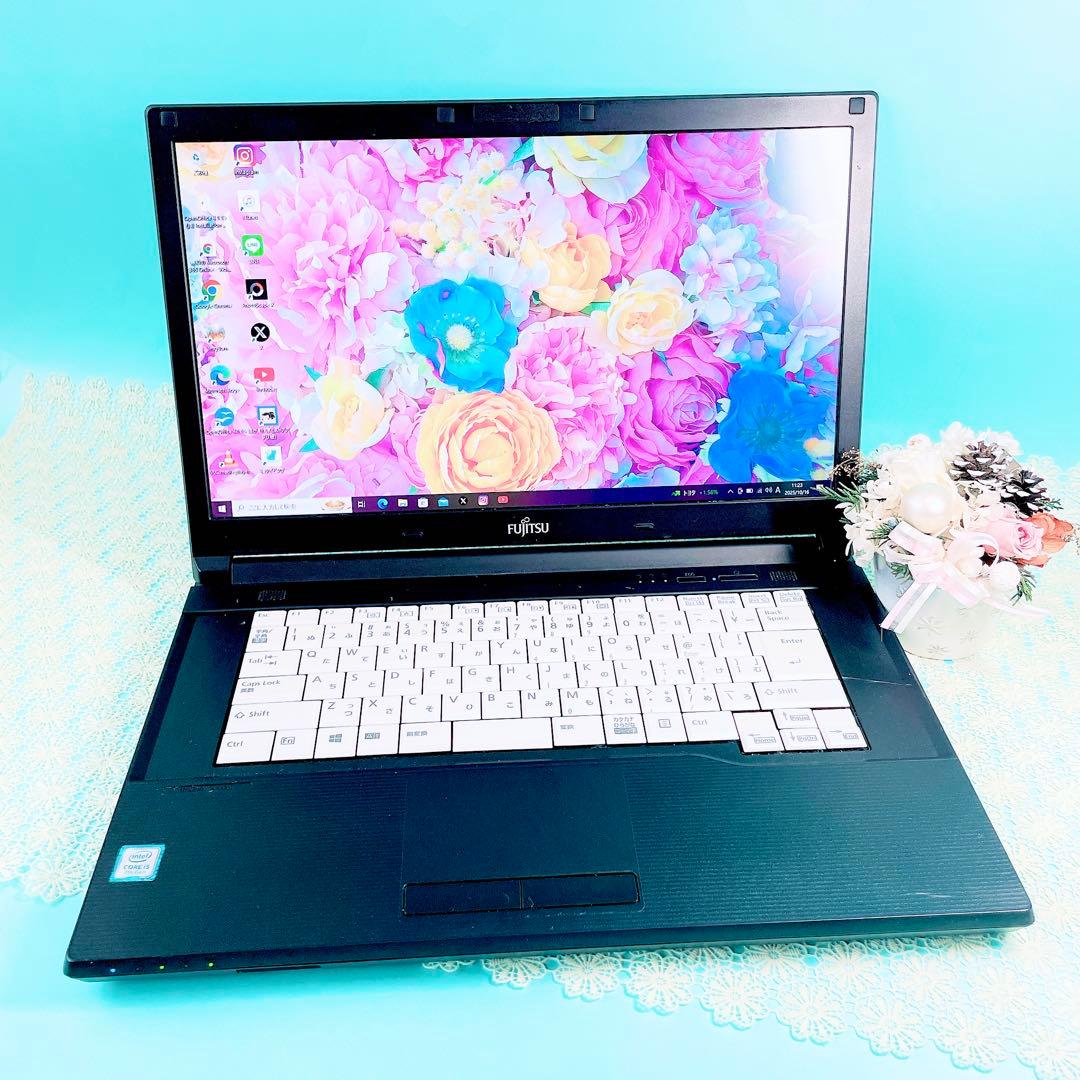 今だけ特別価格‼️初心者おすすめ❣️初期設定済みですぐ使える黒ノートパソコンSSD