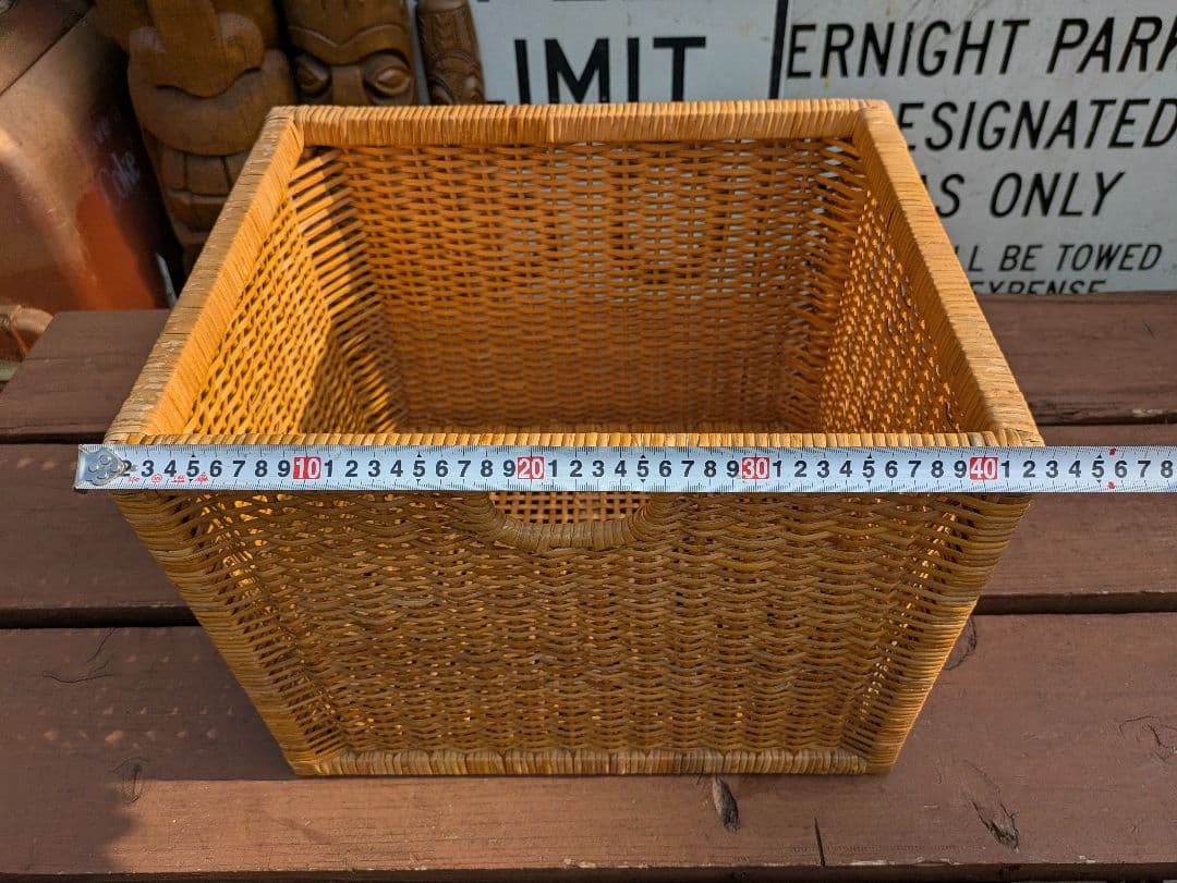 希少　飴色ラタン収納 ランドリーラック バスケット タンス　収納バスケット　カゴ