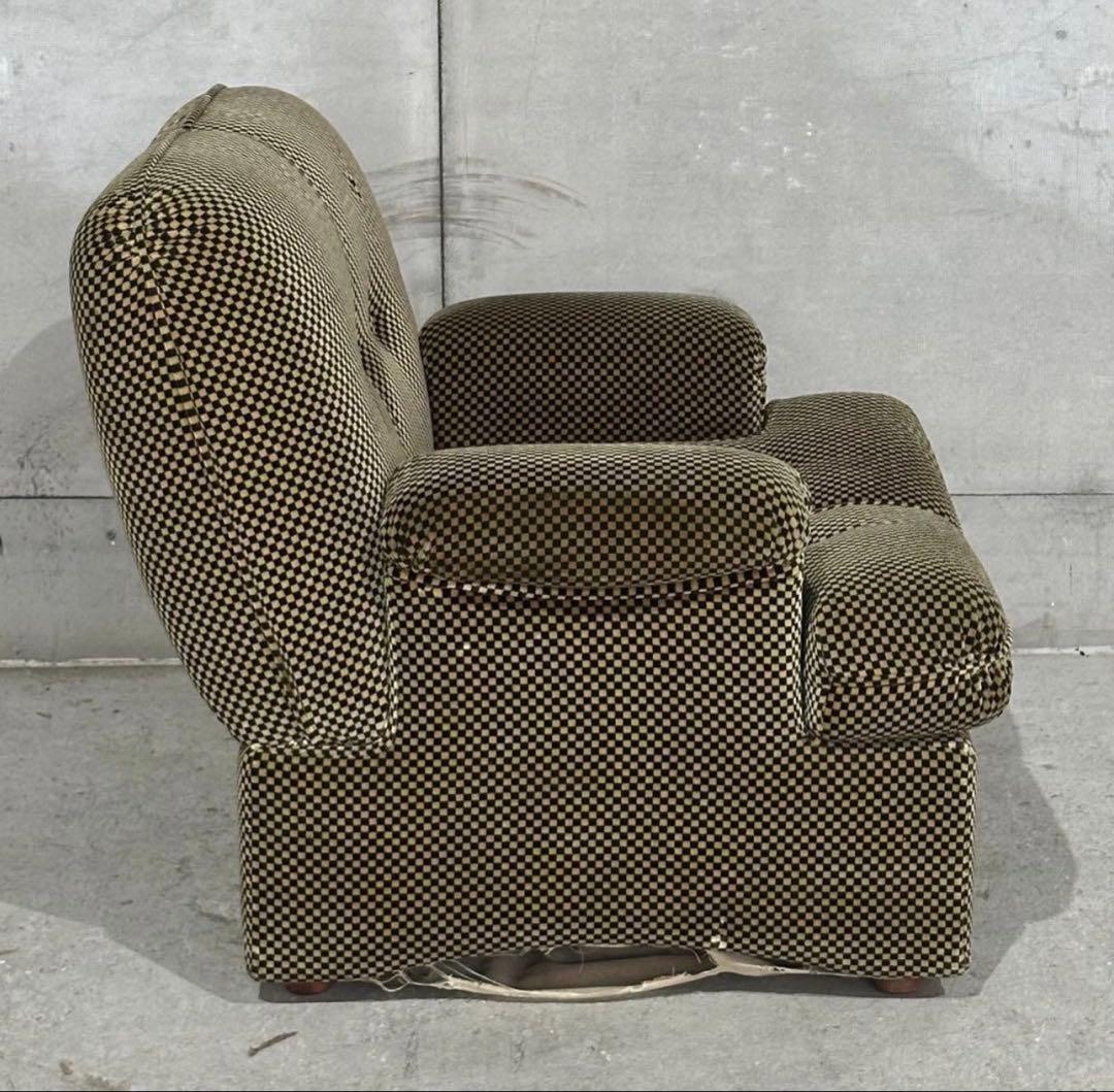 ✦70’s✦昭和レトロ 千鳥格子 1人掛ソファ｜昭和レトロ ミッドセンチュリー②
