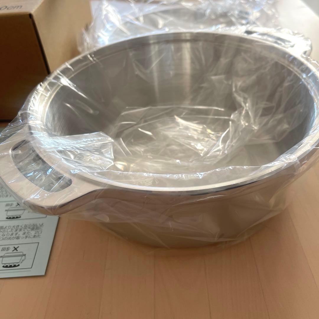 新品未使用HALムスイ無水鍋20㎝木製しゃもじ付き